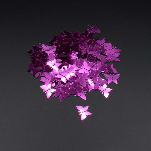 Паєтка метелик 17х13мм 1 упаковка 5г = 100шт рожеві фуксія оптом