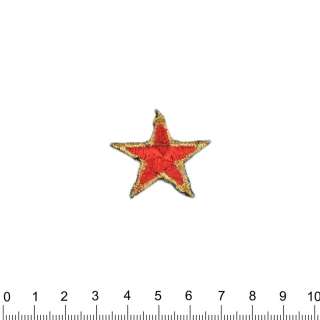 Термоаппликация Звезда 30х30см красная с золотым оптом
