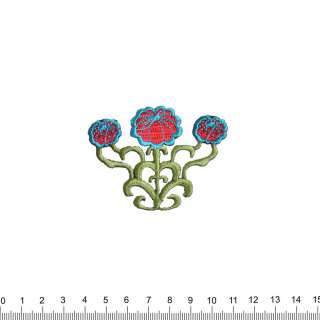Термоаплікація Квіти три 55х70мм оптом