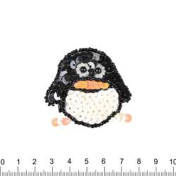 Нашивка з паєтками Пінгвін 50х50мм