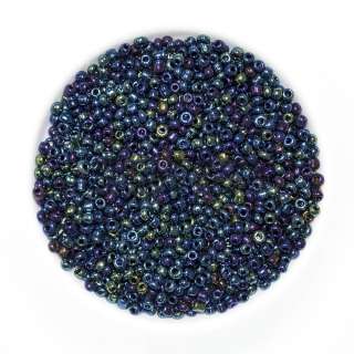 Бисер темно-синий+салатовый ассорти, упаковка 50г оптом
