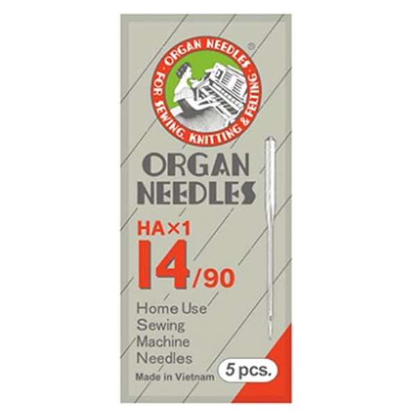 Иглы универсальные ORGAN №90/14 (набор 5 шт) для бытовых швейных машин оптом