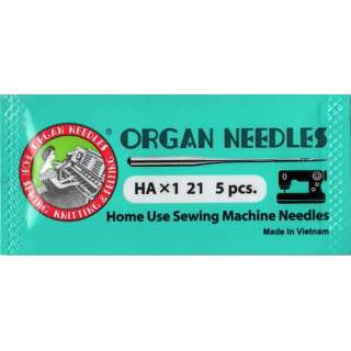 Иглы швейные ORGAN №130/21 (набор 5шт) для бытовых швейных машин оптом