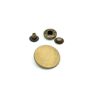 Кнопка металева з 4 частин 25 мм антик оптом