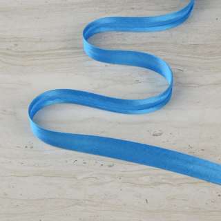 Коса бейка 16мм (5/8") на метраж блакитна яскрава оптом