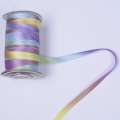 Косая бейка атласная 16мм (5/8") радуга сиренево-голубая оптом