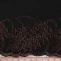 Кружево стрейч черное с коричневыми листьями, ш.15см, 1-стор оптом