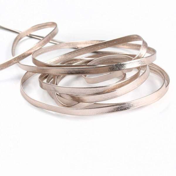 Тесьма кожаная лакированная 5мм, бронза оптом