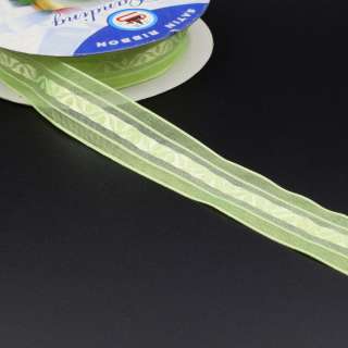 Стрічка капронова жакардова 30мм салатова оптом