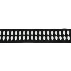 Стрічка чорна з сріблястими овалами ш.2,5 см