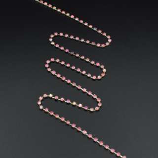 Тесьма со стразами 4 мм радуга 3 мм розовая светлая серебро оптом