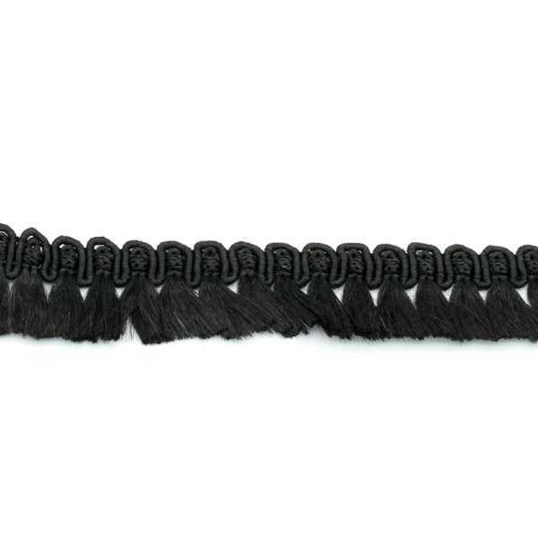 Тесьма декоративна бахрома з пензликами 20мм чорна оптом