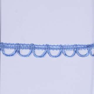 Тесьма петельки 15мм голубая темная оптом