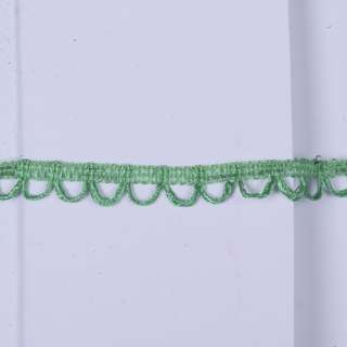 Тесьма петельки 15мм зеленая изумрудная оптом