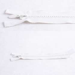 Блискавка М-20 зі стразами біла