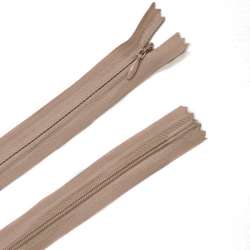 Блискавка потайна М-24 Тип-3 нероз'ємна бавовна молочно-шоколадна з рожевим відтінком