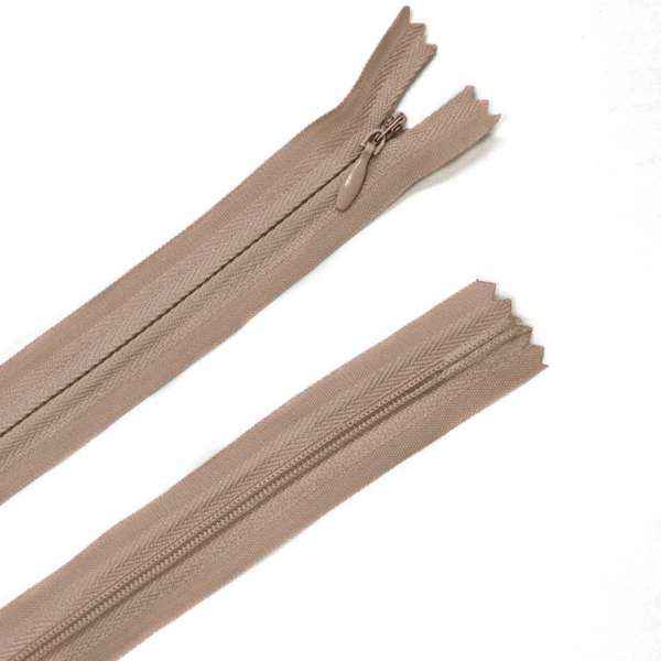 Блискавка потайна М-24 Тип-3 нероз'ємна бавовна молочно-шоколадна з рожевим відтінком оптом