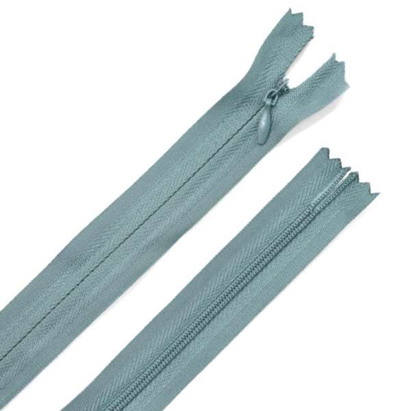 Блискавка потайна М-24 Тип-3 нероз'ємна бавовна сіро-бірюзова оптом