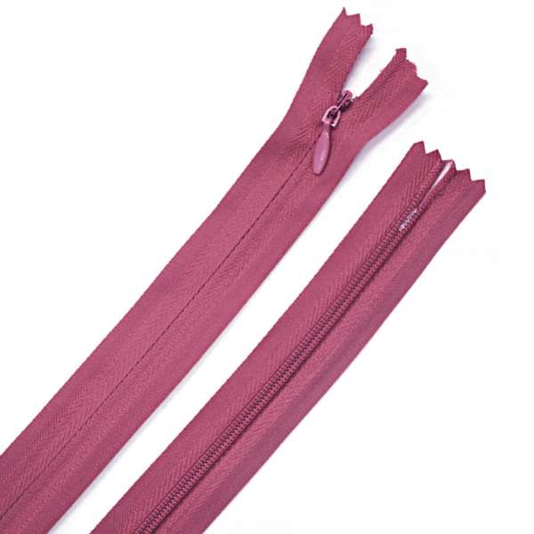 Блискавка потайна М-24 Тип-3 нероз'ємна бавовна бордово-вишнева оптом