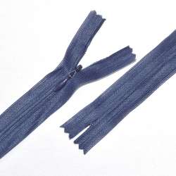 Блискавка потайна М-24 Тип-3 нероз'ємна нейлон сіро-синя