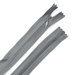 Блискавка потайна М-24 Тип-3 нероз'ємна бавовна сіра темна