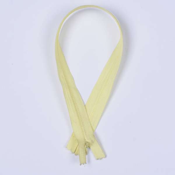 Молния потайная М-40 Тип-3 неразъемная х/б желтая бледная оптом