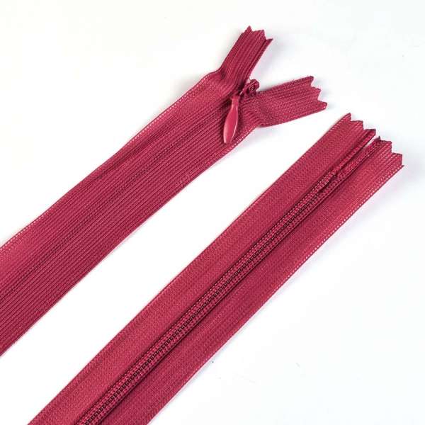 Блискавка потайна М-50 Тип-3 нероз'ємна нейлон бордова світла оптом