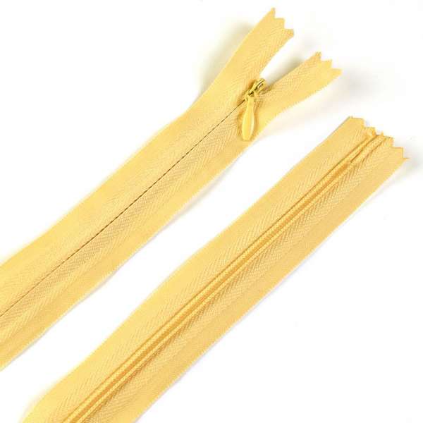 Блискавка потайна М-50 Тип-3 нероз'ємна бавовна жовта (ваніль) оптом