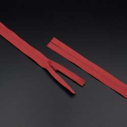 Блискавка потайна М-40 Тип-3 нероз'ємна бавовна червона