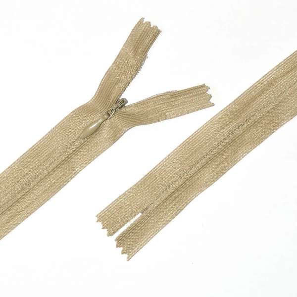 Блискавка потайна М-60 Тип-3 нероз'ємна нейлон сіро-бежева оптом