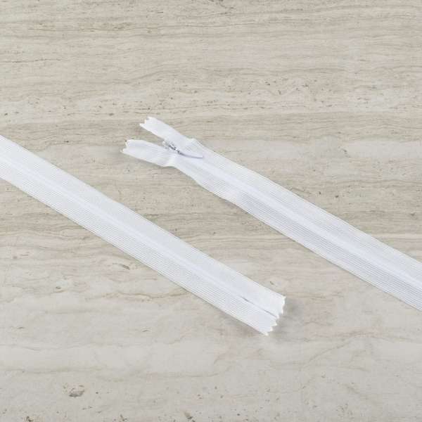 Молния потайная М-50 Тип-3 неразъемная нейлон белая оптом