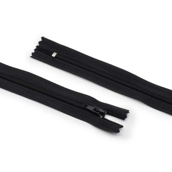 Блискавка спіральна М-15 нероз'ємна бавовна чорна оптом