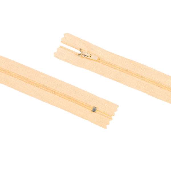 Молния спиральная М-20 Тип-3 неразъемная х/б песочная с розовым оптом