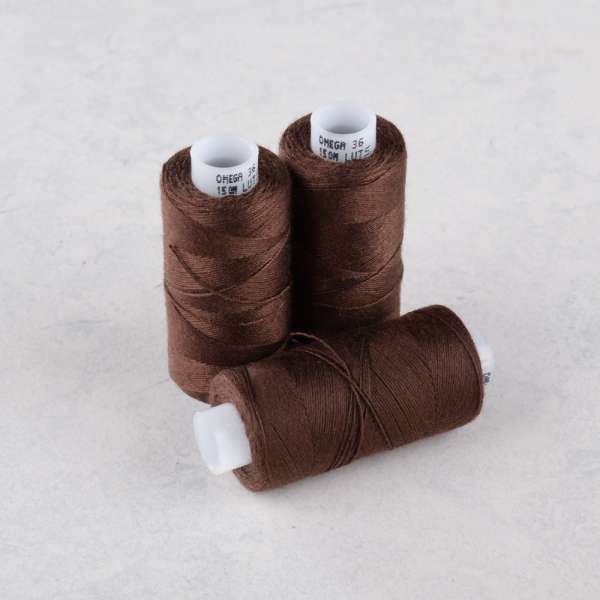 Нитки для джинсов 20/3 Омега-36 (150м) цвет 1444 коричневые темные оптом
