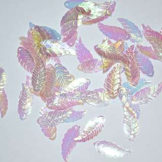 Пайетка хамелеон листик 28х10мм 25 г фиолетово-розовая оптом