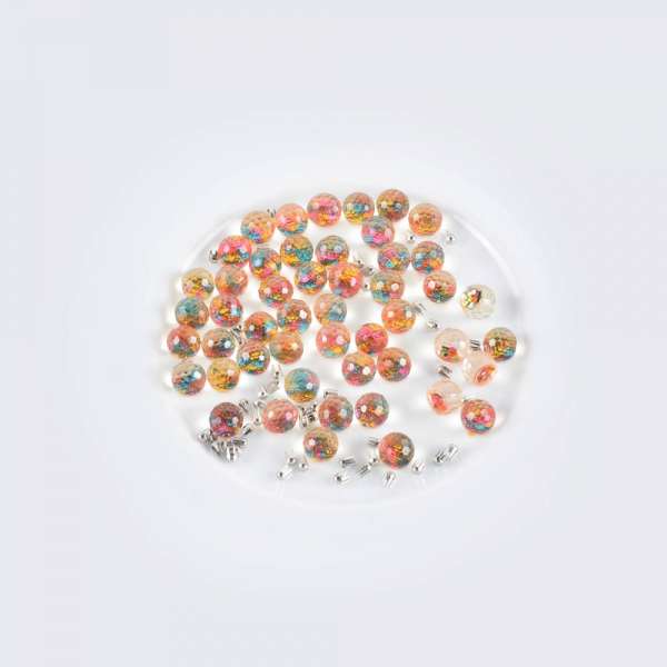 Полусфера с заклепкой 8мм (50шт/упаковка) прозрачная многоцветная оптом