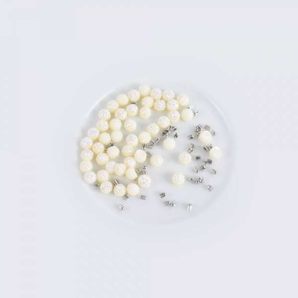 Полусфера с заклепкой 6мм (50шт/упаковка) молочная радужная оптом