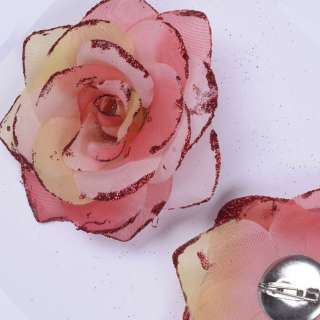 Брошь цветок красно-розовый 9 см оптом