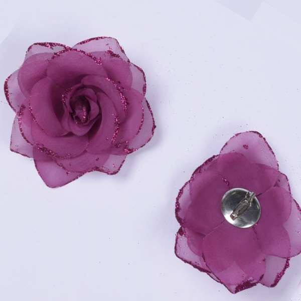 Брошь цветок бордовый 8 см оптом