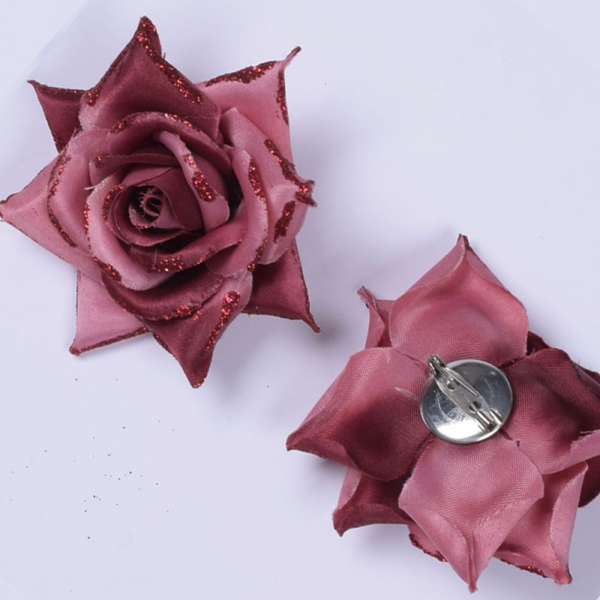 Брошь цветок бордовый 7 см оптом