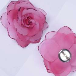 Брошь цветок малиновый 8 см