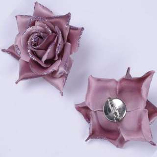 Брошь цветок сиренево-серый 7 см оптом