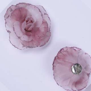 Брошь цветок сиренево-серый 10 см оптом