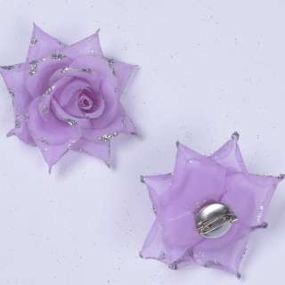 Брошь цветок сиреневый 8 см оптом