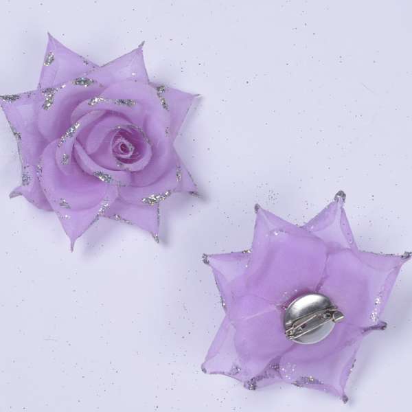 Брошь цветок сиреневый 8 см оптом
