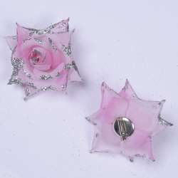 Брошь цветок розовый светлый 8 см