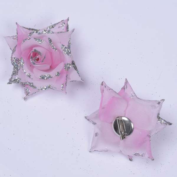 Брошь цветок розовый светлый 8 см оптом