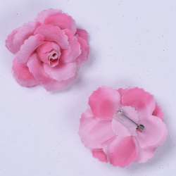 Брошь цветок розовый яркий 7 см