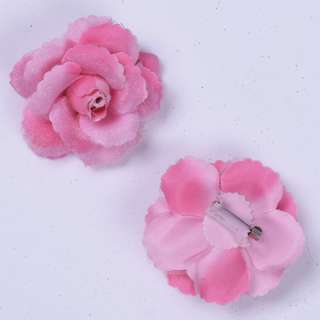 Брошь цветок розовый яркий 7 см оптом