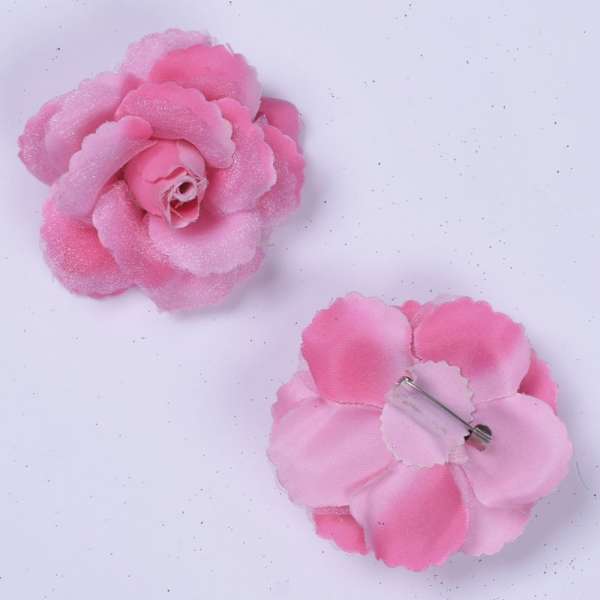 Брошь цветок розовый яркий 7 см оптом